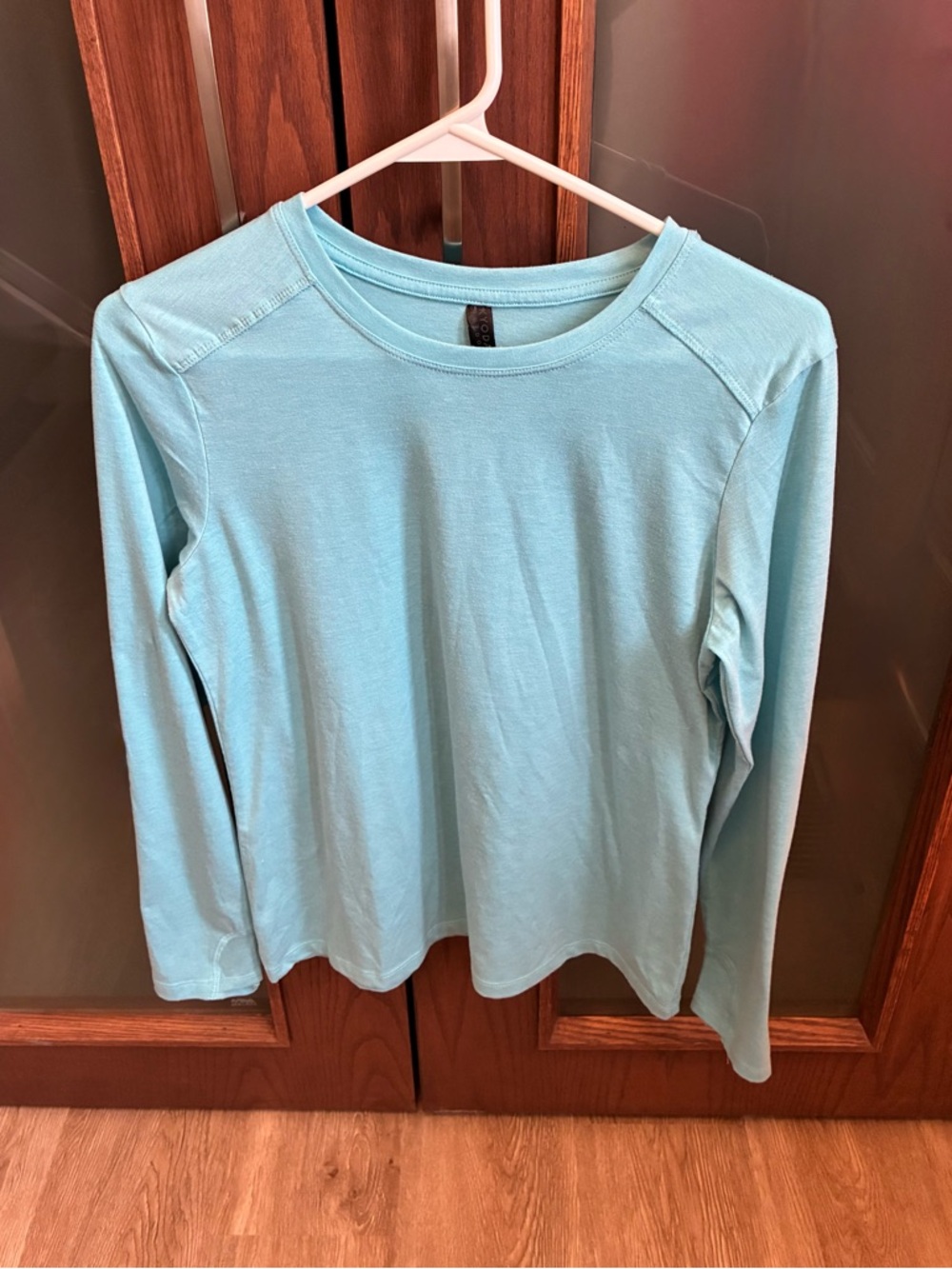Kyodan Light Blue Long Sleeve Crew Tee With Handcuffed Sleeve